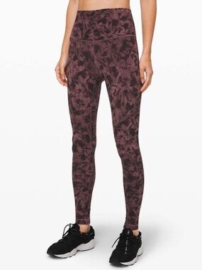 Lululemon Align High-Rise 28” Leggings Dusk Floral Antique Bark Mauve Black 4